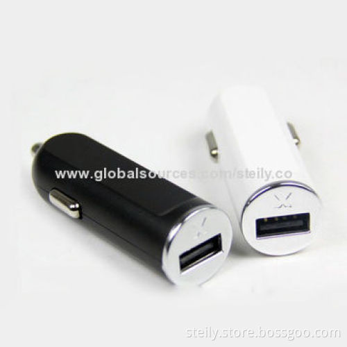 OEM 5V 2.1A/1A Car Charger for iPhone/iPad, CE/RoHS/FCC Certified, with Blue LED Indicator